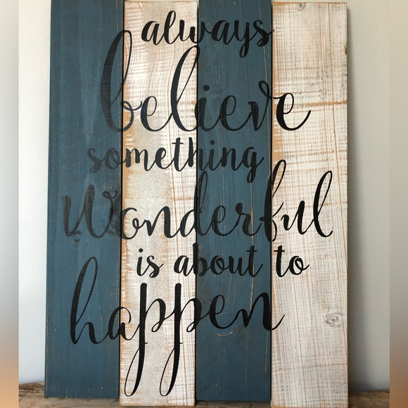 Farmhouse Rustic Look Always Believe Solid Wood Wall Art - Picture 3 of 5